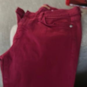 Rebecca Minkoff Thompson Twill Midrise Red Skinny Jeans size 28